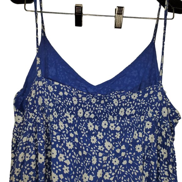 20 Something Mini Dress XL Daisy Ditsy Floral Spaghetti Strap Hanky-Hem Cottage - Picture 7 of 8